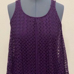 Beautiful Roz & Ali purple top and lace overlay